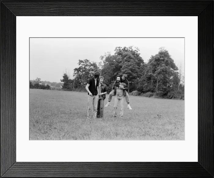 Framed Print : Members of the British rock group The Who pose for pictures after new drummer Kenney Framed Print : Members of the British rock group The Who pose for pictures after new drummer Kenney