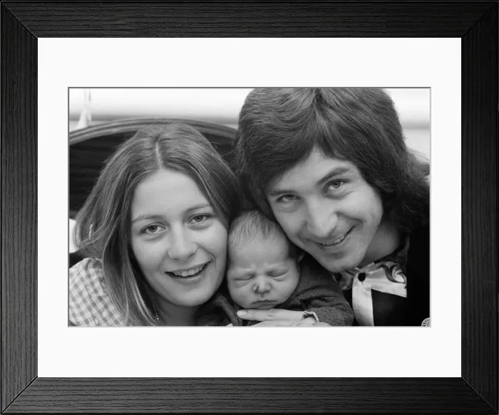 Framed Print : Drummer Kenney Jones of the Faces pop group with his wife Jan at the Welbeck Street Framed Print : Drummer Kenney Jones of the Faces pop group with his wife Jan at the Welbeck Street