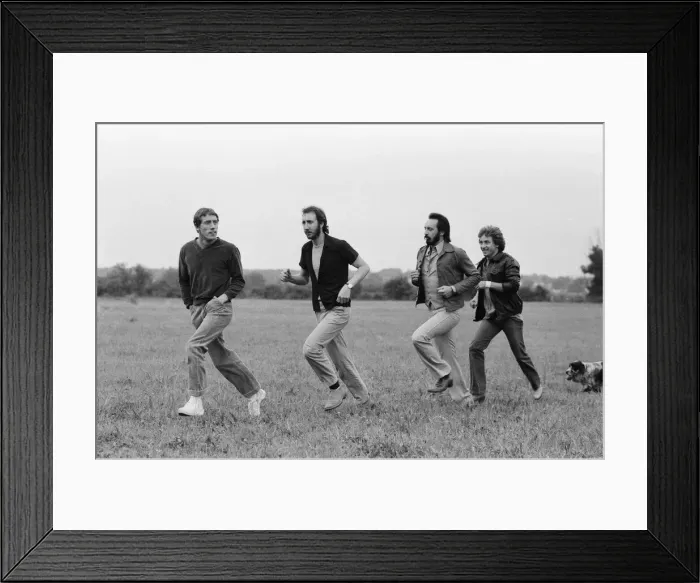 Framed Print : Members of the British rock group The Who pose for pictures after new drummer Kenney Framed Print : Members of the British rock group The Who pose for pictures after new drummer Kenney