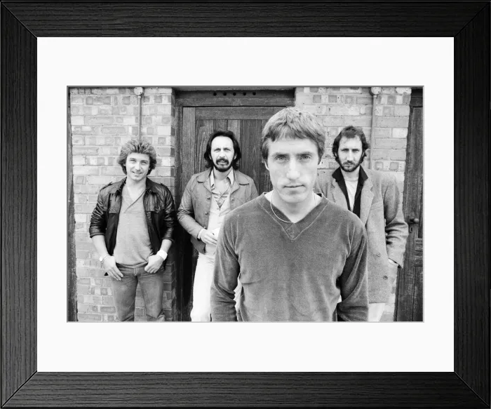 Framed Print : Members of the British rock group The Who pose for pictures after new drummer Kenney