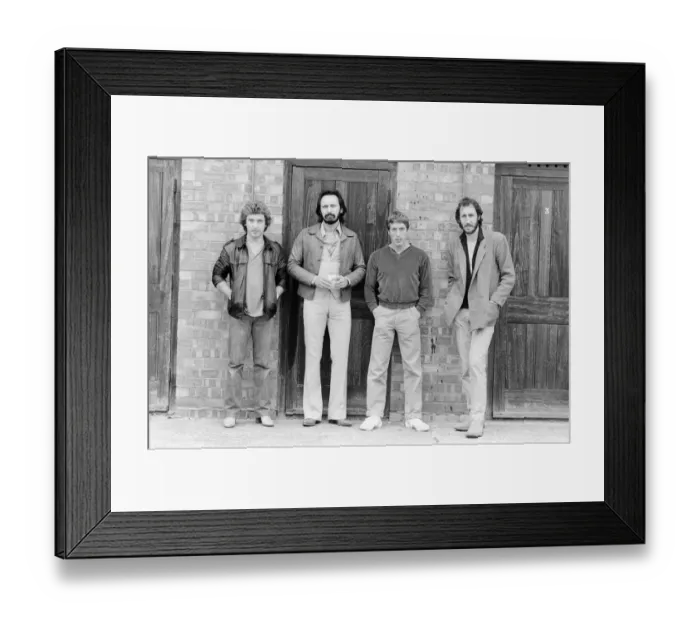 Framed Print : Members of the British rock group The Who pose for pictures after new drummer Kenney Framed Print : Members of the British rock group The Who pose for pictures after new drummer Kenney