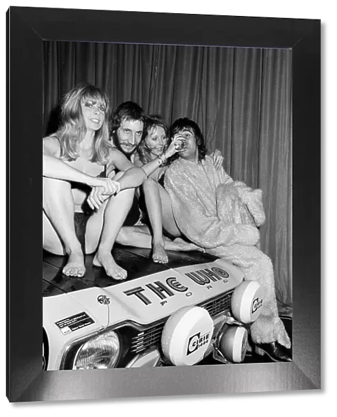 Members of The Who rock group Keith Moon and Pete Townshend at a launch for the £