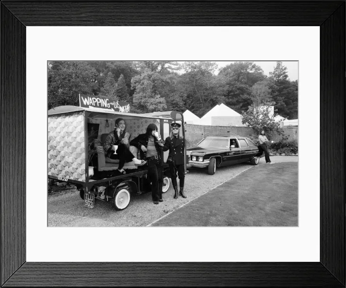 Framed Print : John Entwistle and Keith Moon of the rock group The Who show off their new cars Framed Print : John Entwistle and Keith Moon of the rock group The Who show off their new cars