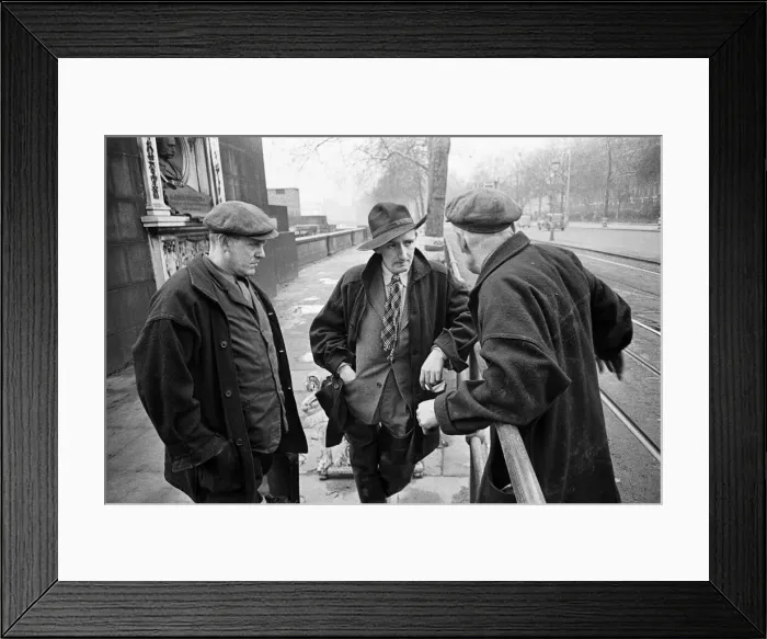 Framed Print : London sewermen seen here standing close to the bust of Joseph Bazalgette Framed Print : London sewermen seen here standing close to the bust of Joseph Bazalgette