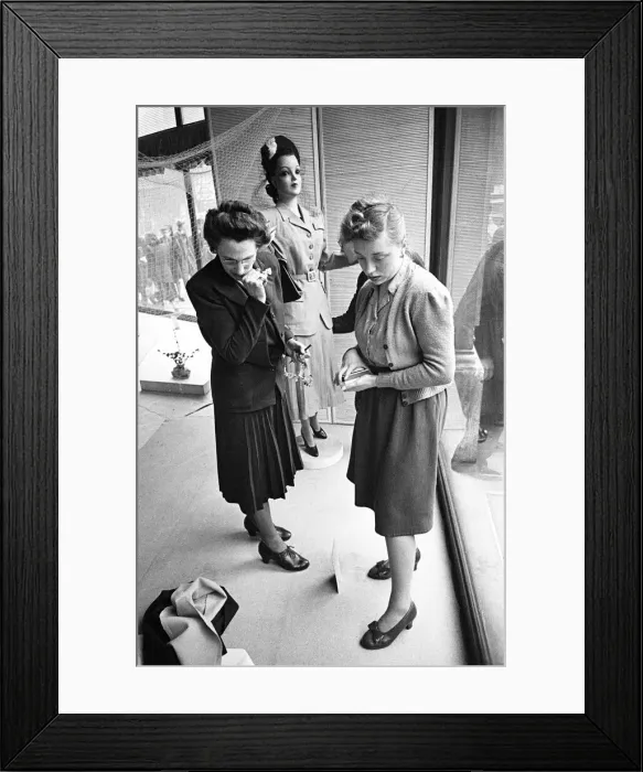 Framed Print : Scenes from inside the shop window at Peter Robinsons Department Store, London