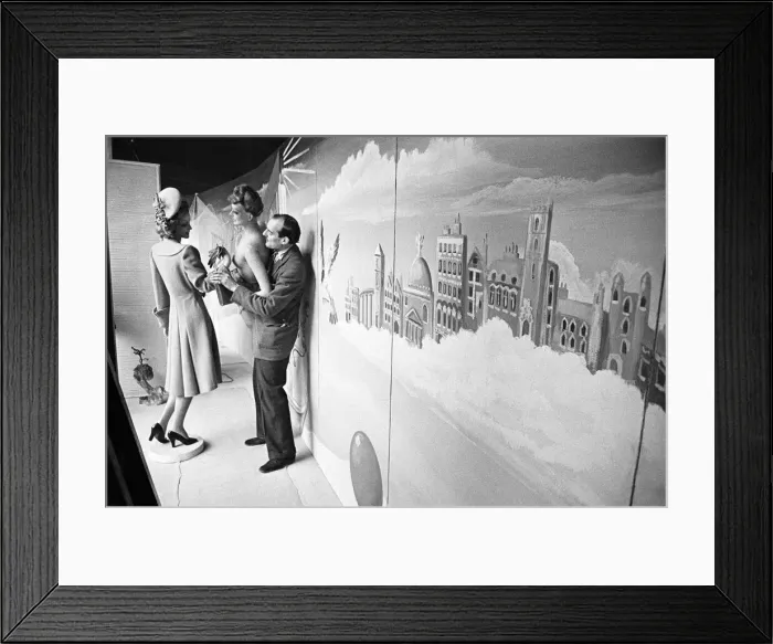 Framed Print : Scenes from inside the shop window at Peter Robinsons Department Store, London Framed Print : Scenes from inside the shop window at Peter Robinsons Department Store, London
