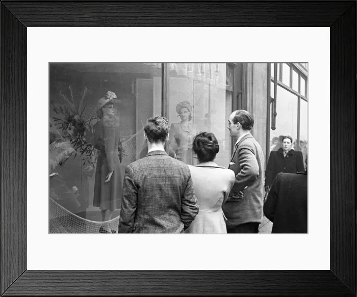 Framed Print : Scenes from inside the shop window at Peter Robinsons Department Store, London Framed Print : Scenes from inside the shop window at Peter Robinsons Department Store, London
