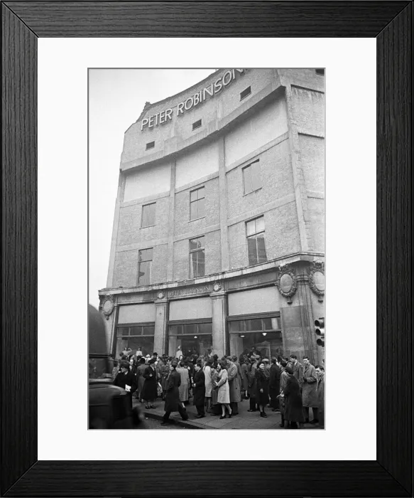 Framed Print : Scenes from inside the shop window at Peter Robinsons Department Store, London Framed Print : Scenes from inside the shop window at Peter Robinsons Department Store, London