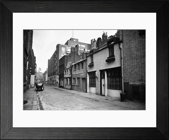 Framed Print : View along Shepherd Street in Mayfair, central London. Circa 1948