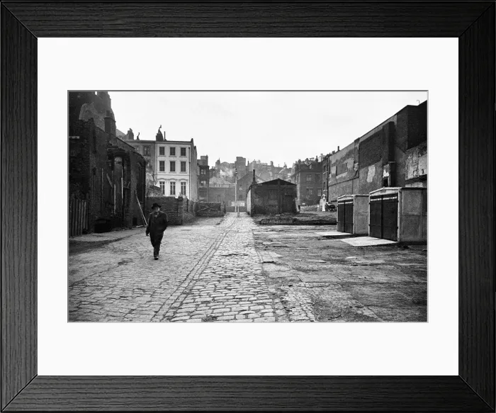 Framed Print : A Day in the Life of Shepherds Market, circa 1948. A bombsite behind Shepherds Framed Print : A Day in the Life of Shepherds Market, circa 1948. A bombsite behind Shepherds