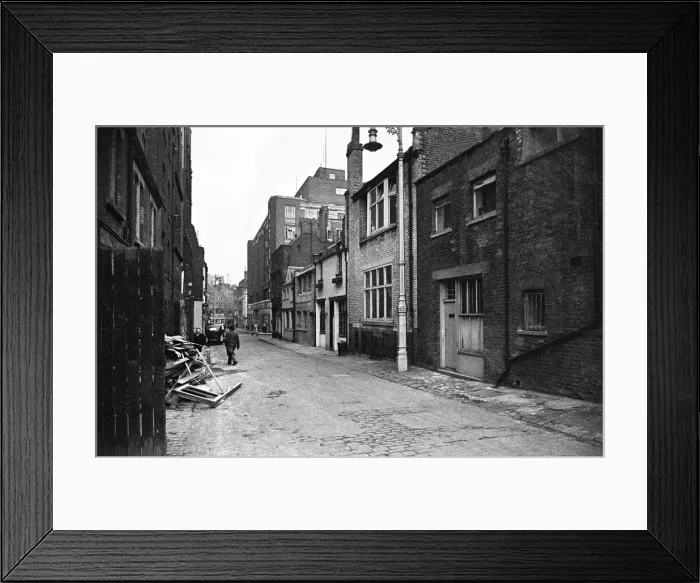Framed Print : View along Shepherd Street in Mayfair, central London. Circa 1948 Framed Print : View along Shepherd Street in Mayfair, central London. Circa 1948