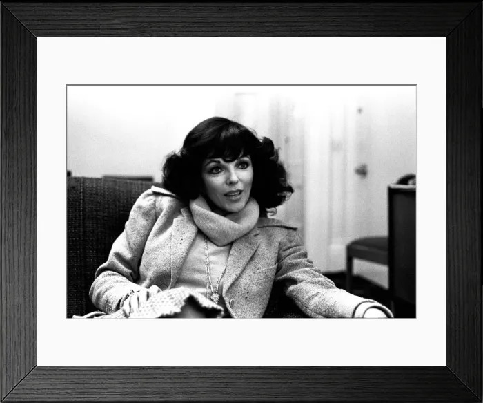 Framed Print : Actress Joan Collins in Newcastle on 27th February 1980 to promote her latest film