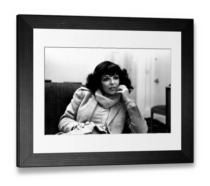 Framed Print : Actress Joan Collins in Newcastle on 27th February 1980 to promote her latest film