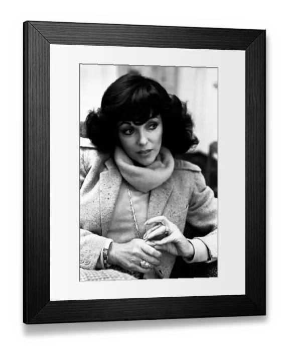 Framed Print : Actress Joan Collins in Newcastle on 27th February 1980 to promote her latest film Framed Print : Actress Joan Collins in Newcastle on 27th February 1980 to promote her latest film