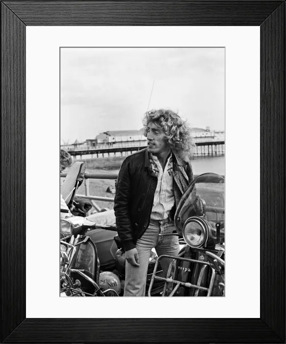 Framed Print : Filming of Quadrophenia in Brighton, based on the Mods and Rockers battles of the mid Framed Print : Filming of Quadrophenia in Brighton, based on the Mods and Rockers battles of the mid