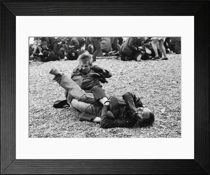 Framed Print : Filming of Quadrophenia in Brighton, based on the Mods and Rockers battles of the mid Framed Print : Filming of Quadrophenia in Brighton, based on the Mods and Rockers battles of the mid