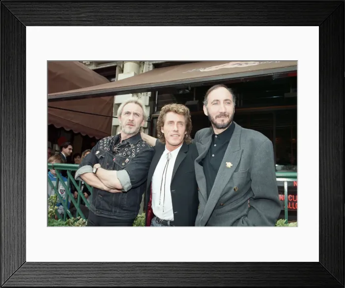 Framed Print : John Entwistle, Pete Townshend and singer Roger Daltrey of The Who rock group pat Framed Print : John Entwistle, Pete Townshend and singer Roger Daltrey of The Who rock group pat