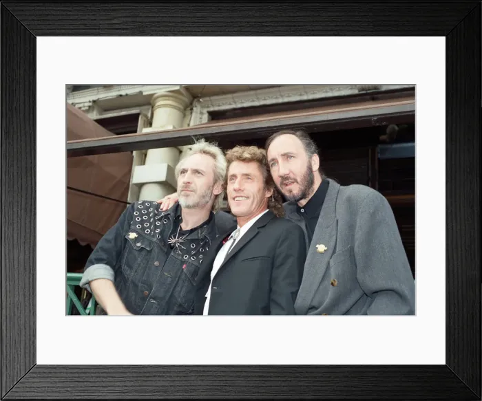 Framed Print : John Entwistle, Pete Townshend and singer Roger Daltrey of The Who rock group pat Framed Print : John Entwistle, Pete Townshend and singer Roger Daltrey of The Who rock group pat
