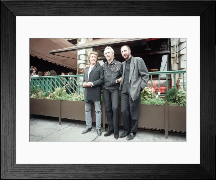 Framed Print : John Entwistle, Pete Townshend and singer Roger Daltrey of The Who rock group pat Framed Print : John Entwistle, Pete Townshend and singer Roger Daltrey of The Who rock group pat