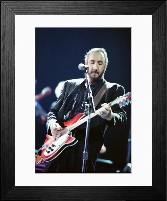 Framed Print : The Who rock group performing on stage in America during their reunion tour in Framed Print : The Who rock group performing on stage in America during their reunion tour in