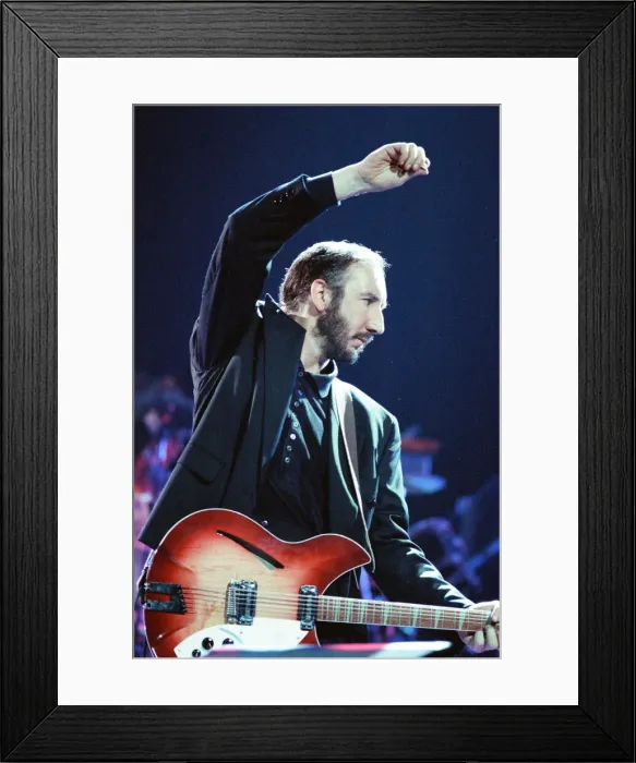 Framed Print : The Who rock group performing on stage in America during their reunion tour in Framed Print : The Who rock group performing on stage in America during their reunion tour in