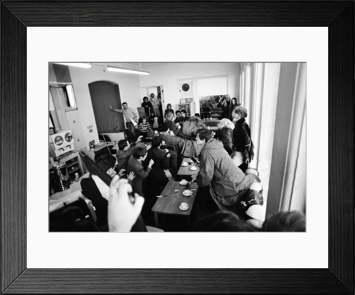 Framed Print : Filming of Quadrophenia in Brighton, based on the Mods and Rocker battles of the mid Framed Print : Filming of Quadrophenia in Brighton, based on the Mods and Rocker battles of the mid