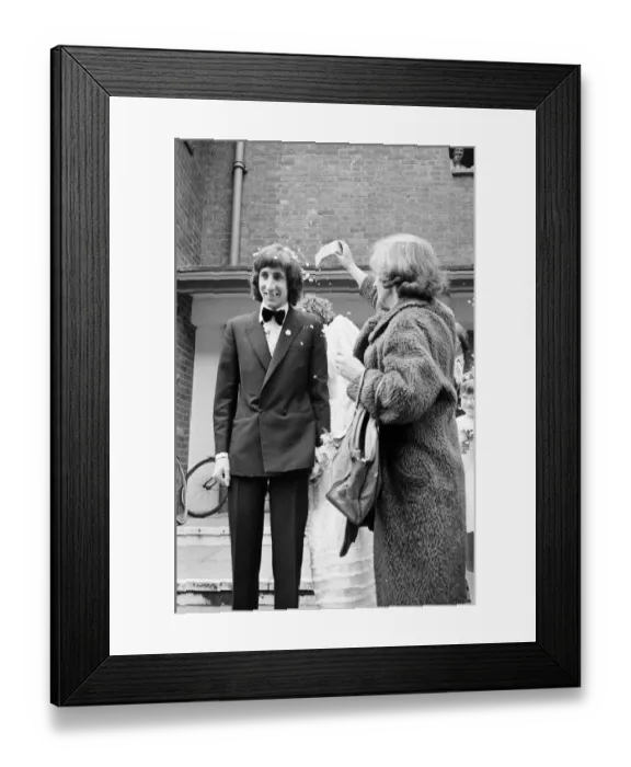 Framed Print : Wedding of The Who rock group guitarist Pete Townshend and Karen Astley at Didcot