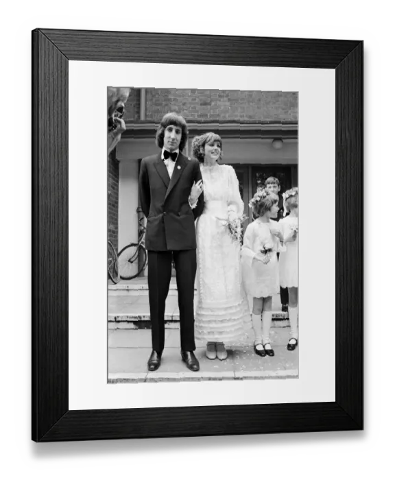 Framed Print : Wedding of The Who rock group guitarist Pete Townshend and Karen Astley at Didcot