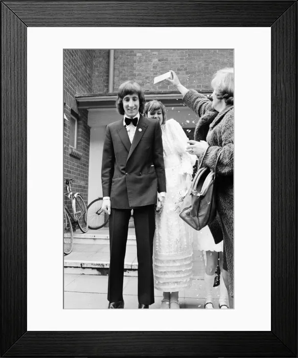 Framed Print : Wedding of The Who rock group guitarist Pete Townshend and Karen Astley at Didcot Framed Print : Wedding of The Who rock group guitarist Pete Townshend and Karen Astley at Didcot