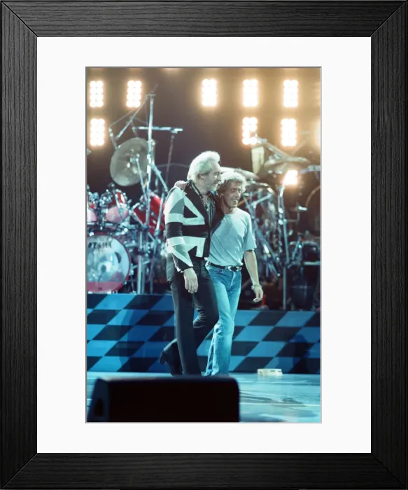 Framed Print : The Who rock group performing on stage in America during their reunion tour in Framed Print : The Who rock group performing on stage in America during their reunion tour in