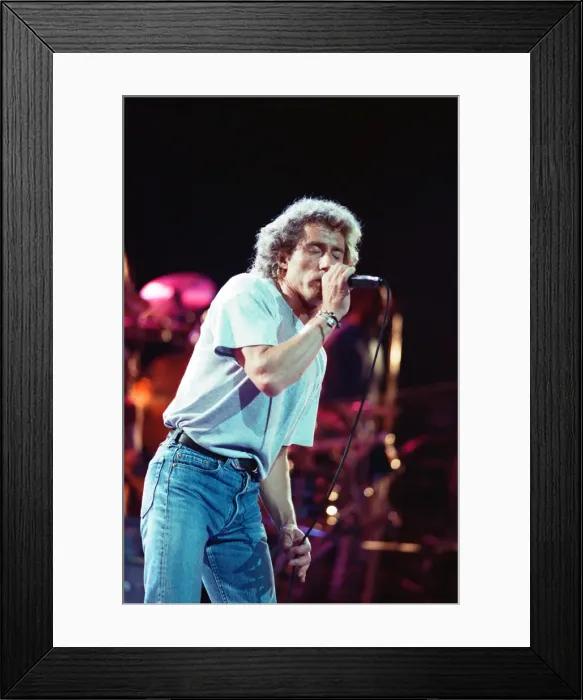 Framed Print : The Who rock group performing on stage in America during their reunion tour in Framed Print : The Who rock group performing on stage in America during their reunion tour in