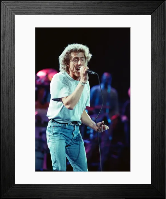 Framed Print : The Who rock group performing on stage in America during their reunion tour in Framed Print : The Who rock group performing on stage in America during their reunion tour in