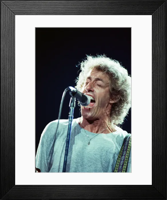 Framed Print : The Who rock group performing on stage in America during their reunion tour in Framed Print : The Who rock group performing on stage in America during their reunion tour in