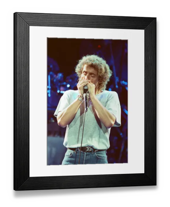 Framed Print : The Who rock group performing on stage in America during their reunion tour in Framed Print : The Who rock group performing on stage in America during their reunion tour in
