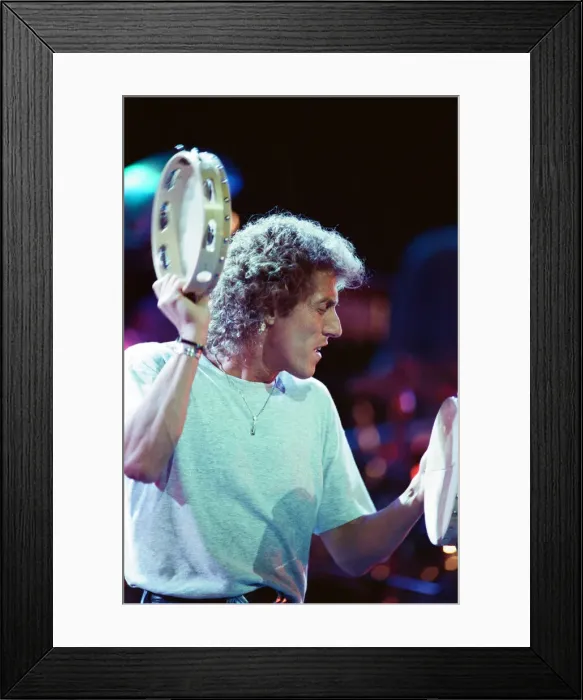 Framed Print : The Who rock group performing on stage in America during their reunion tour in