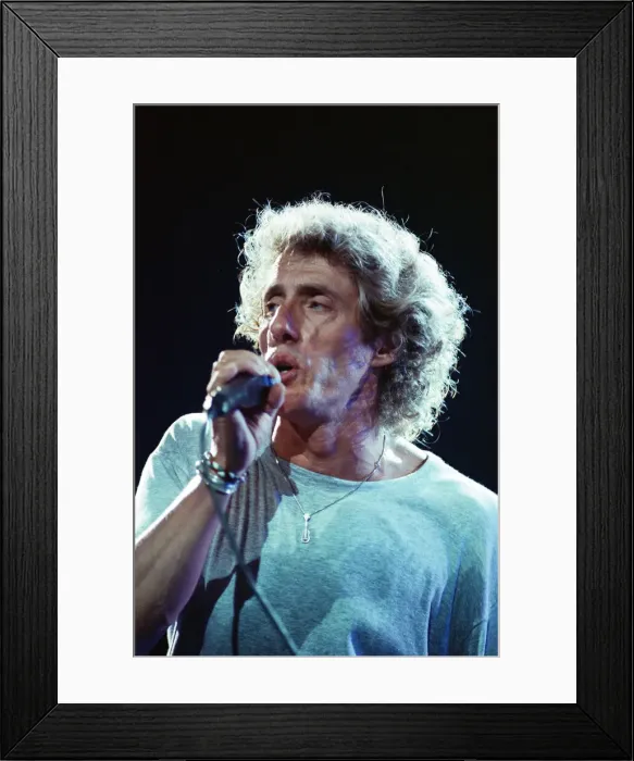 Framed Print : The Who rock group performing on stage in America during their reunion tour in