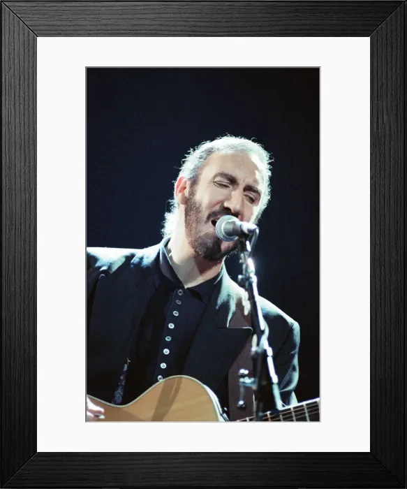 Framed Print : The Who rock group performing on stage in America during their reunion tour in
