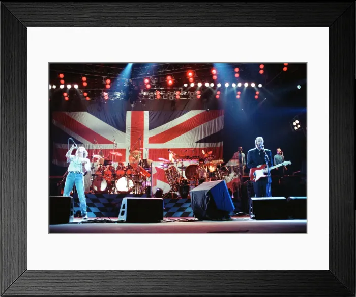Framed Print : The Who rock group performing on stage in America during their reunion tour in Framed Print : The Who rock group performing on stage in America during their reunion tour in