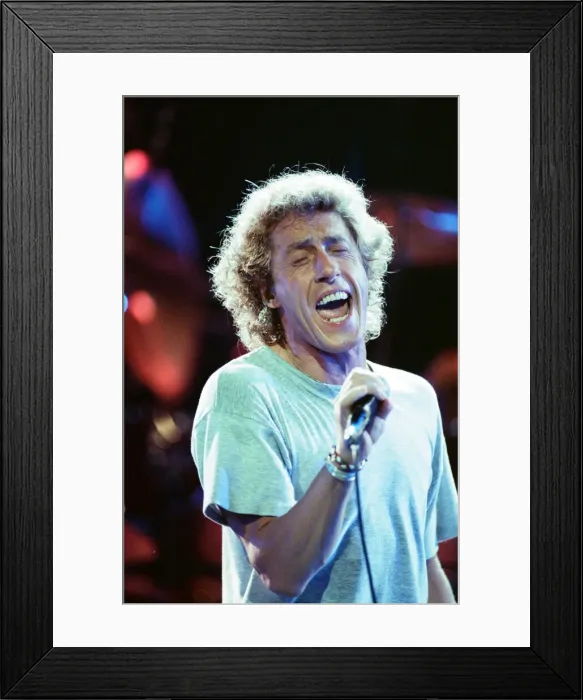 Framed Print : The Who rock group performing on stage in America during their reunion tour in Framed Print : The Who rock group performing on stage in America during their reunion tour in
