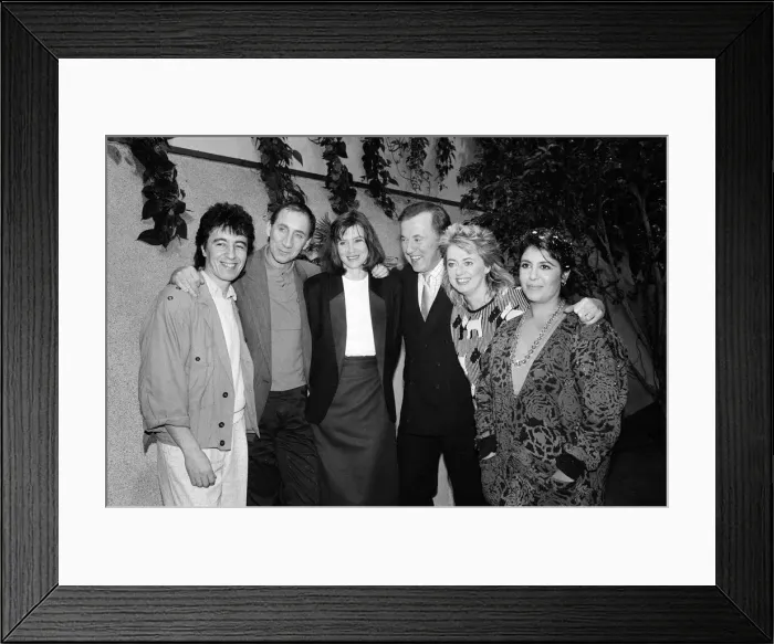 Framed Print : Stars at TV AM Television Studios. David Frost and other famous faces from Framed Print : Stars at TV AM Television Studios. David Frost and other famous faces from