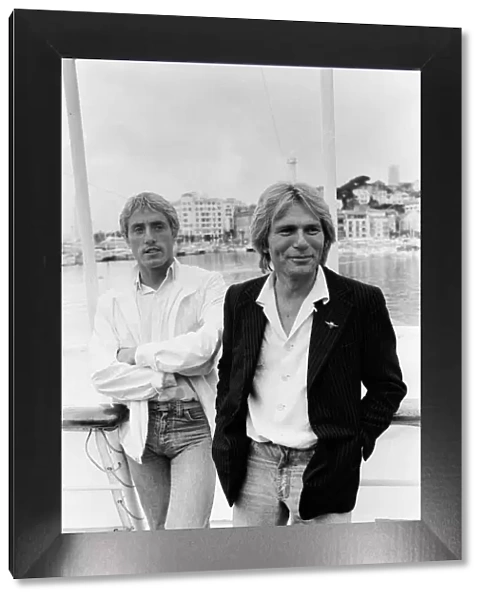 Roger Daltrey of the Who rock group at the Cannes film festival with Adam Faith