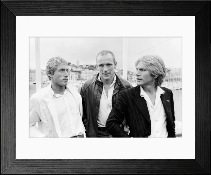 Framed Print : Roger Daltrey of the Who rock group at the Cannes film festival with John McVicar