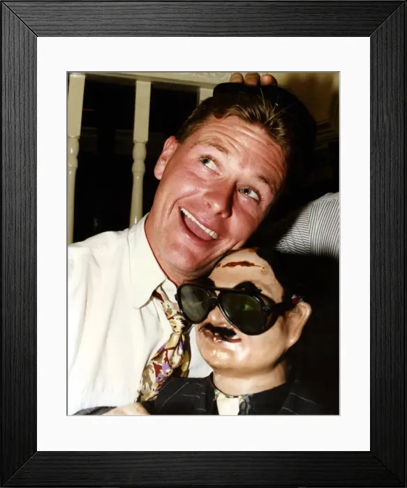 Framed Print : Footballer Paul Gascoigne - Gazza Paul Gascoigne clowning about in The Godfather