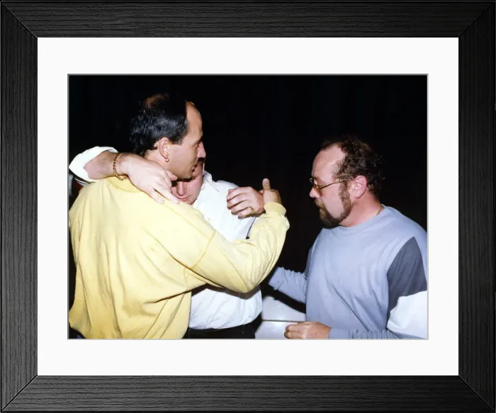 Framed Print : Footballer Paul Gascoigne - Gazza A worse for wear Paul Gascoigne is helped