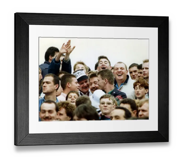 Framed Print : Footballer Paul Gascoigne - Gazza Paul Gascoigne mingles amongst the Newcastle