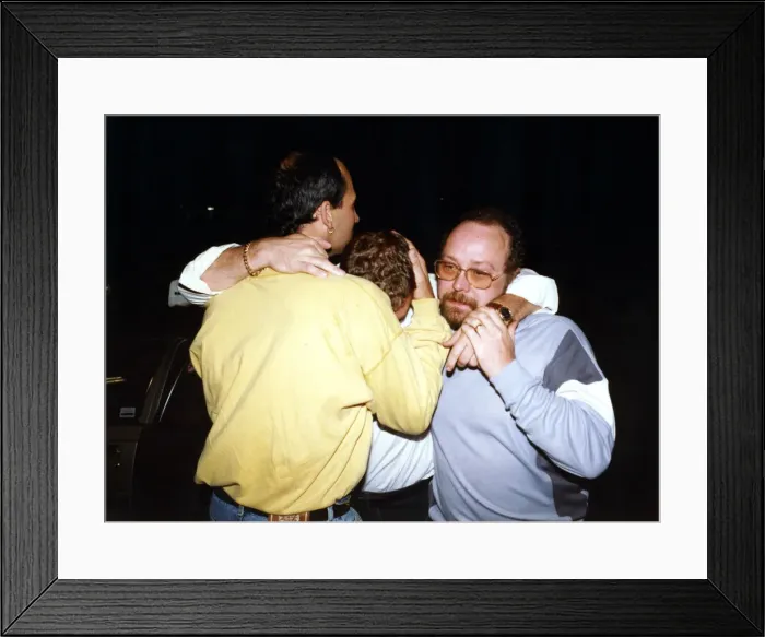 Framed Print : Footballer Paul Gascoigne - Gazza A worse for wear Paul Gascoigne is helped