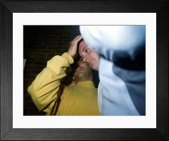 Framed Print : Footballer Paul Gascoigne - Gazza A worse for wear Paul Gascoigne is helped