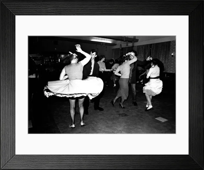 Framed Print : Some young people Rock and Roll dancing at a club in Gateshead on February 15, 1980