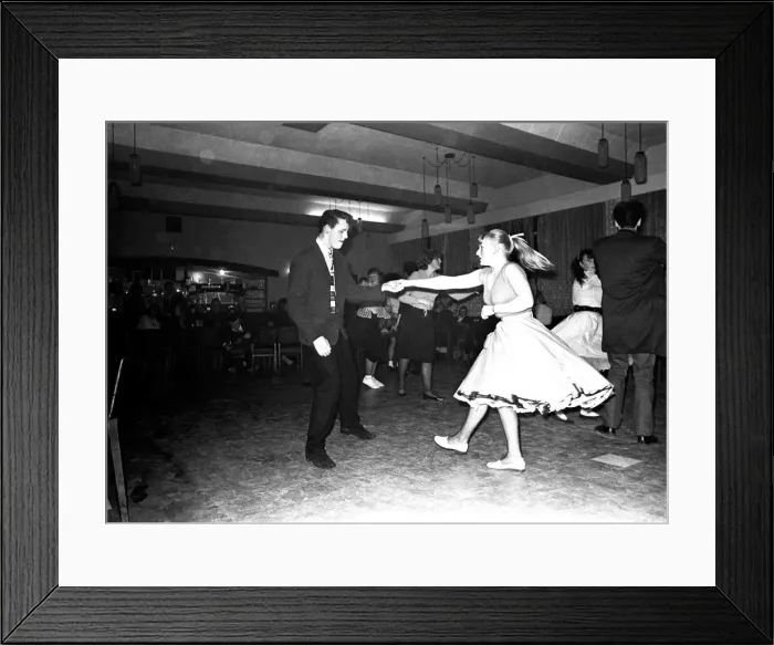 Framed Print : Some young people Rock and Roll dancing at a club in Gateshead on February 15, 1980 Framed Print : Some young people Rock and Roll dancing at a club in Gateshead on February 15, 1980