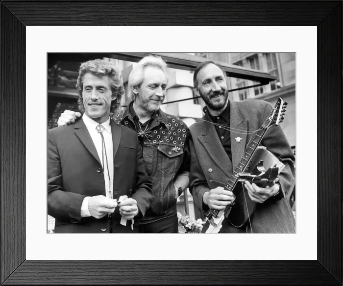Framed Print : Members of British rock group The Who left to right: Roger Daltrey